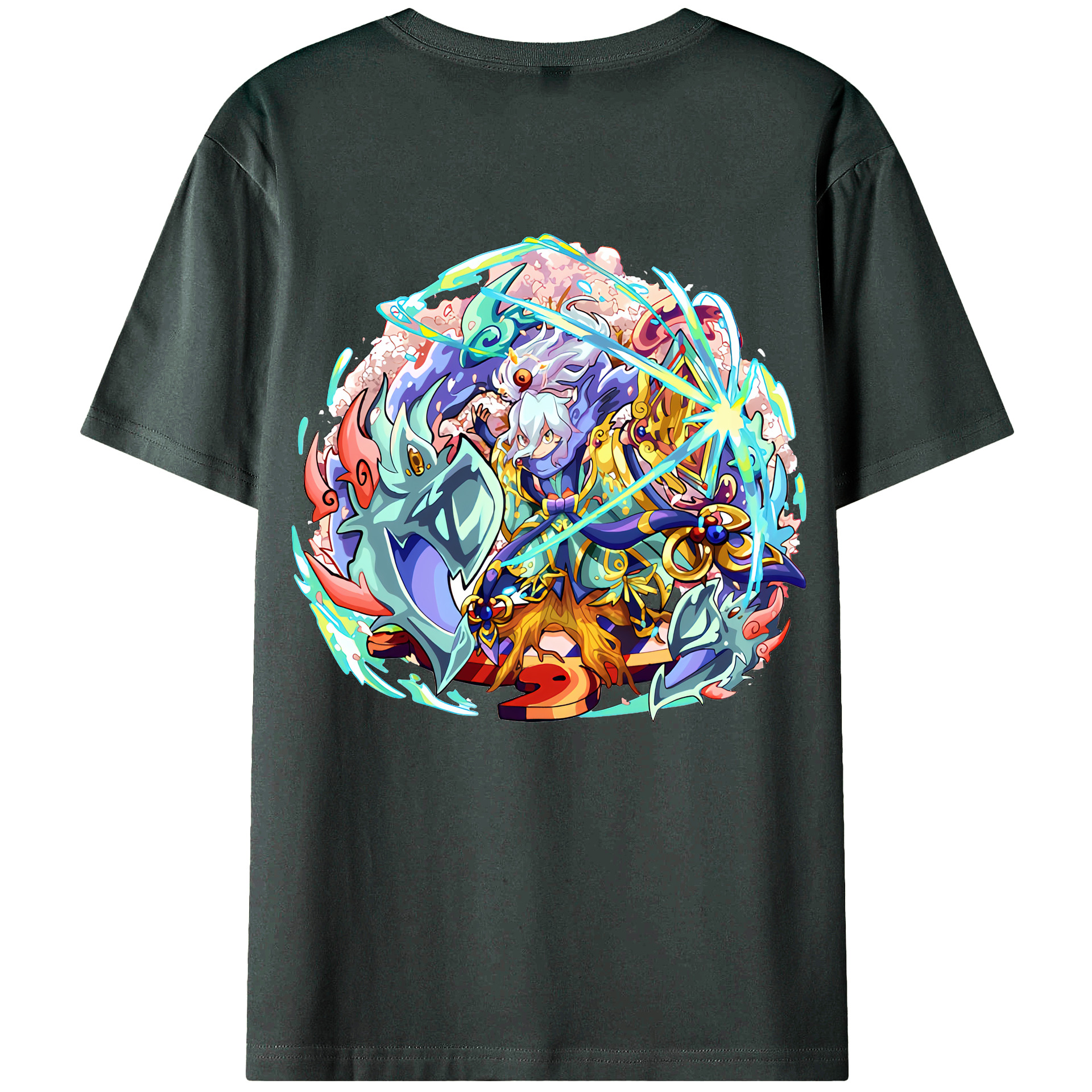 （画像用） 妖怪ウォッチ Yo-kai Watch 綿100％ メンズ半袖Tシャツ（バックプリント） 通気性